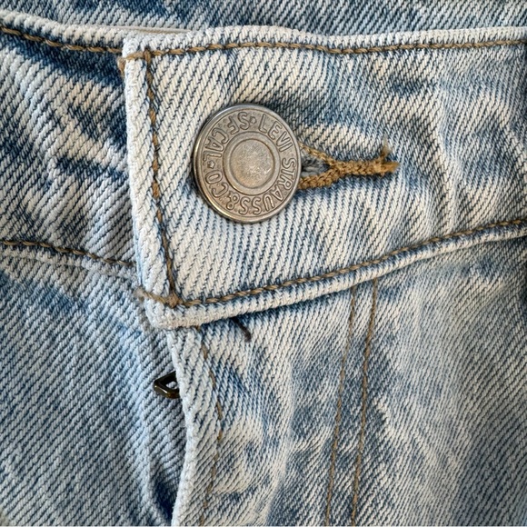 Levi's Premium 70s High Slim Straight Light Wash Slit Ankle Size 29 X 31 Denim - Picture 5 of 15